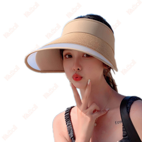 khaki polyester visor outdoor hat